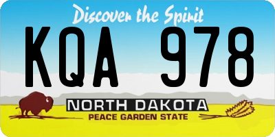 ND license plate KQA978