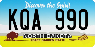 ND license plate KQA990