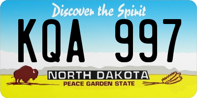 ND license plate KQA997