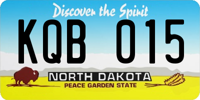 ND license plate KQB015