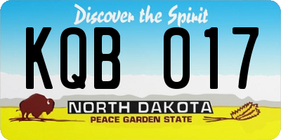 ND license plate KQB017