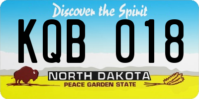 ND license plate KQB018