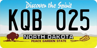 ND license plate KQB025