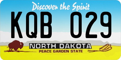 ND license plate KQB029