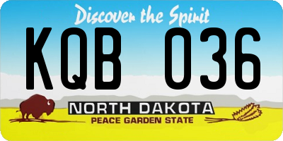 ND license plate KQB036
