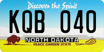ND license plate KQB040