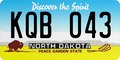 ND license plate KQB043