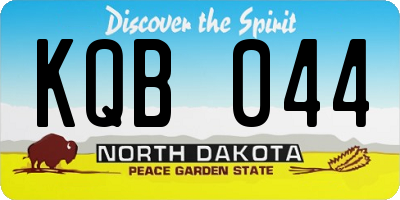 ND license plate KQB044