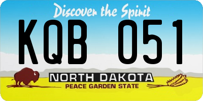 ND license plate KQB051