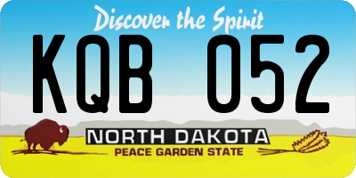 ND license plate KQB052