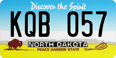 ND license plate KQB057