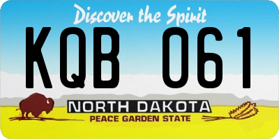 ND license plate KQB061