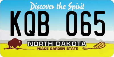 ND license plate KQB065