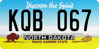 ND license plate KQB067