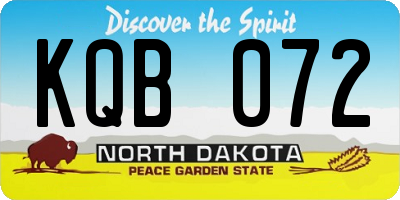 ND license plate KQB072