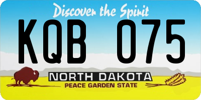 ND license plate KQB075