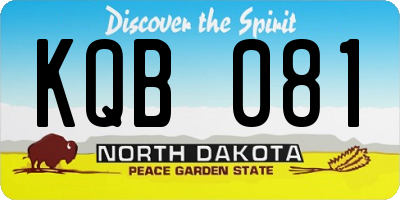 ND license plate KQB081