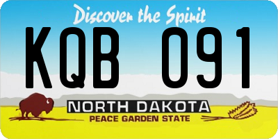 ND license plate KQB091