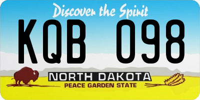 ND license plate KQB098