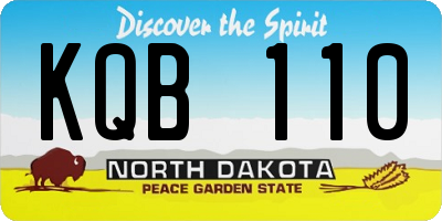 ND license plate KQB110