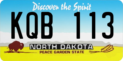 ND license plate KQB113