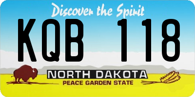 ND license plate KQB118