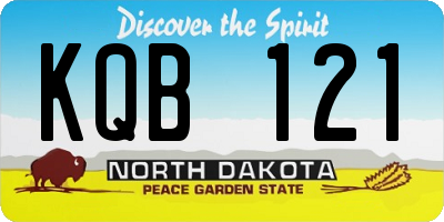 ND license plate KQB121