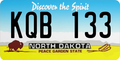 ND license plate KQB133
