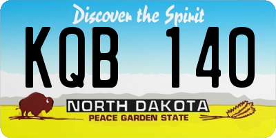 ND license plate KQB140