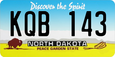 ND license plate KQB143