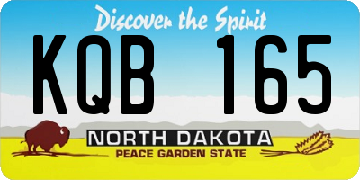ND license plate KQB165