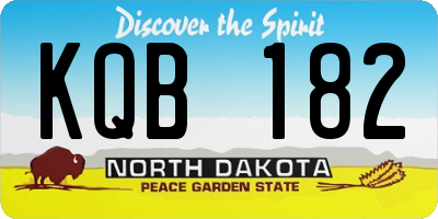 ND license plate KQB182