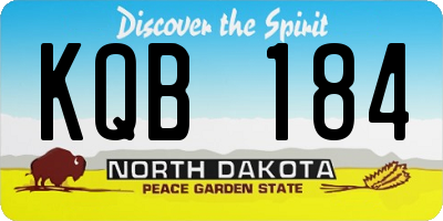 ND license plate KQB184