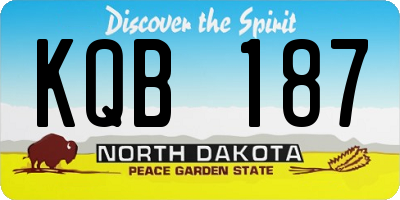 ND license plate KQB187