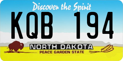 ND license plate KQB194