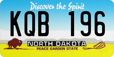 ND license plate KQB196