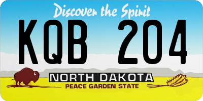 ND license plate KQB204