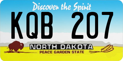 ND license plate KQB207