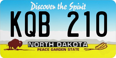 ND license plate KQB210