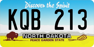 ND license plate KQB213