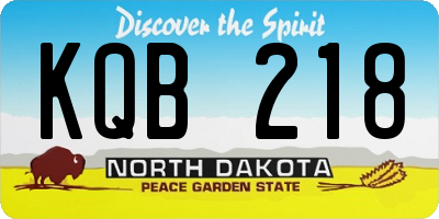 ND license plate KQB218