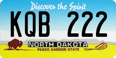 ND license plate KQB222