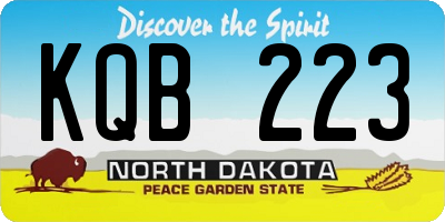 ND license plate KQB223