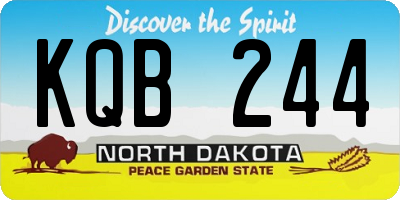 ND license plate KQB244