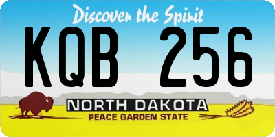 ND license plate KQB256