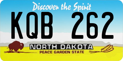 ND license plate KQB262