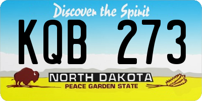 ND license plate KQB273