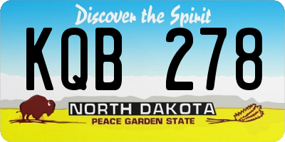 ND license plate KQB278