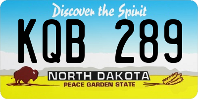 ND license plate KQB289