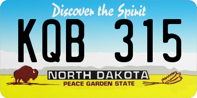 ND license plate KQB315